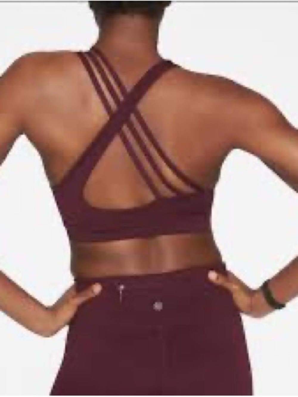 Athleta Run Free Sports Bra in Maroon